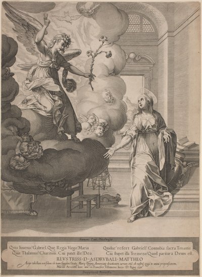 受胎告知 作： Francesco Villamena, after Mario Arconio