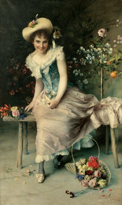 庭のベンチの美しさ、1897 作： Francesco Vinea