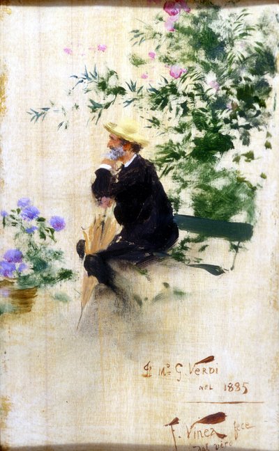 ヴィネア・フランチェスコ（1845 - 1902）によるジュゼッペ・ヴェルディの肖像。1885.ミラノ・スカラ座美術館 作： Francesco Vinea