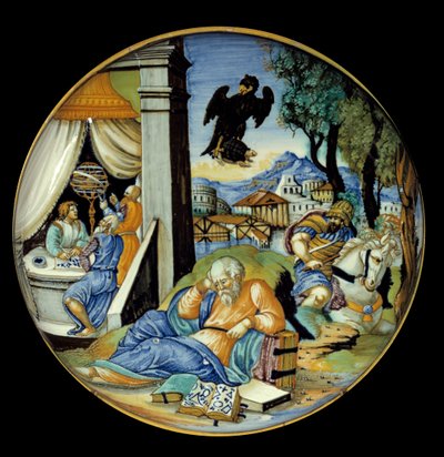 ローレグカット。運命のアレゴリー。ファイアンス。フランチェスコ・アヴェリ・ザント（1530/1540年頃活躍）作 作： Francesco Xanto Avelli