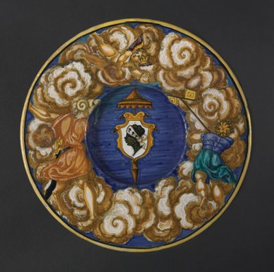 プッチ家の紋章入りプレート、1532年。 作： Francesco Xanto Avelli