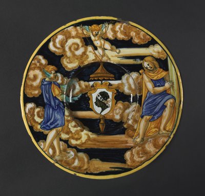 プッチ家の紋章入りプレート、1532年。 作： Francesco Xanto Avelli