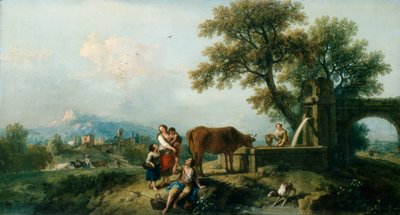 牛飼いのいる牧歌的な情景 1750年頃 油彩・カンヴァス 作： Francesco Zuccarelli