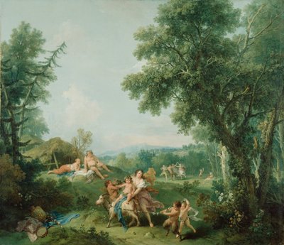 バッカスの教育のある風景、1744年 作： Francesco Zuccarelli
