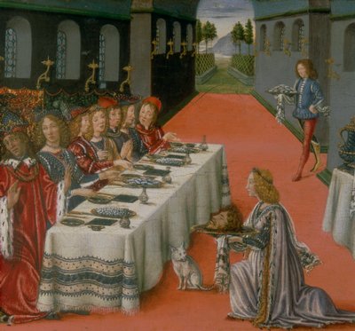 ヘロデバンケット。聖餐の幕屋のプレデラからのエピソード 作： Francesco and Raffaello 1477 c.1520 Botticini