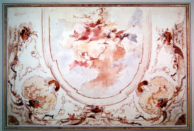 背景プロジェクト（紙にペンとインクとトイレ） 作： Francesco attr. to Guardi