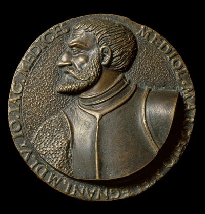 ジャン・ジャコモ・デ・メディチ・ディット・イル・メデジーノ（1497-1556）の胸像、イタリアのコンドッティエロ・メダル、フランチェスコ・ダ・サンガッロ・ディット・イル・マルゴッタ（1494-1576）製 フィレンツェ、バルジェッロ美術館蔵 作： Francesco da Sangallo