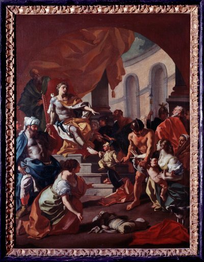 ソロモンの審判」フランチェスコ・デ・ムラ（1696-1782）作 イタリア・モンテカッシーノ修道院付属美術館 作： Francesco de Mura