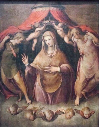 聖母戴冠式（キャンバスに油彩） 作： Francesco de Rossi Salviati Cecchino