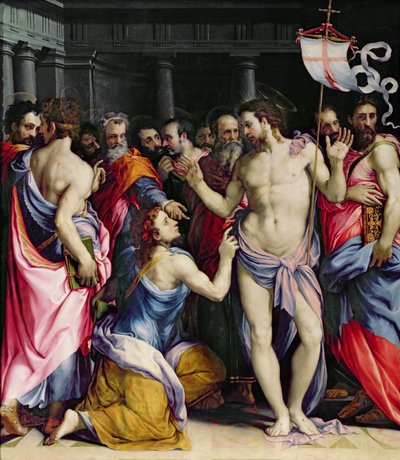 聖トーマスの信仰、1547年 作： Francesco de Rossi Salviati Cecchino