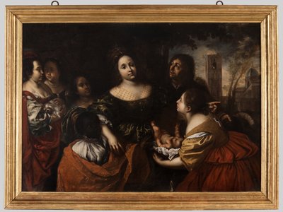 ファラオの娘、水から救われたモーセを歓迎、1645年頃 作： Francesco del Cairo