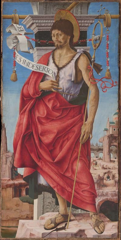 Griffoni Polyptych: 洗礼者聖ヨハネ、1472～1473年頃。 作： Francesco del Cossa