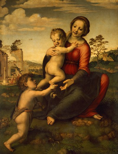 井戸の聖母、1517年頃、フランチャビジオ（1482-1525）作、木にテンペラ 作： Francesco di Cristofano Franciabigio