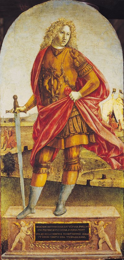 Publius Scipio Africanus (c.235-183 BC) (パネルに油彩) 作： Francesco di Giorgio Martini