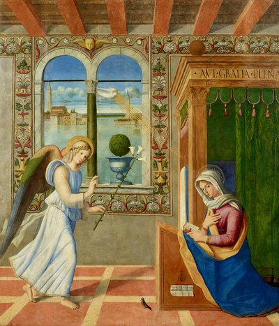 受胎告知、1504年。 作： Francesco di Simone da Santacroce