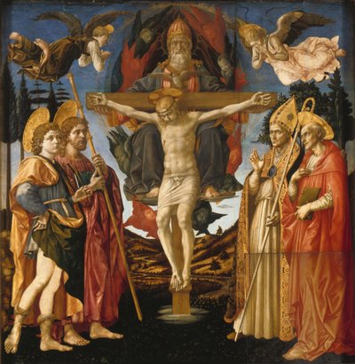 ピストイアサンタトリニタ祭壇画の聖三位一体パネル、1455-1460 作： Francesco di Stefano Pesellino