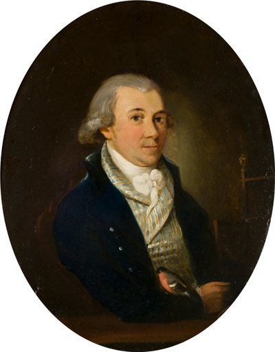 ウソを持つ紳士の肖像、1794〜1872年頃（パネルに油と銅） 作： Francis (attr. to) Alleyne