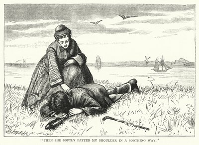 チャールズ・ディケンズの「Great Expectations」のイラスト（彫刻）。 作： Francis Arthur Fraser