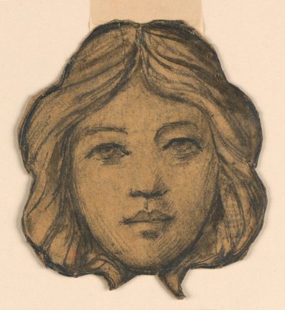 女性の頭 (ステンドグラスのプロジェクト) 作： Francis Augustus Lathrop
