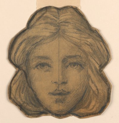 女性の頭 (ステンドグラスのプロジェクト) 作： Francis Augustus Lathrop