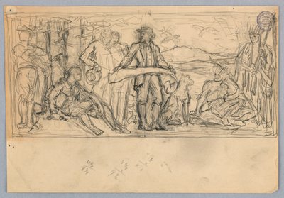 壁画のスケッチ 作： Francis Augustus Lathrop