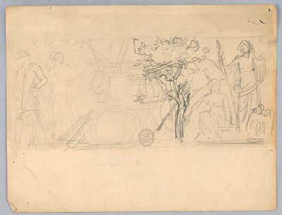 壁画のスケッチ 作： Francis Augustus Lathrop
