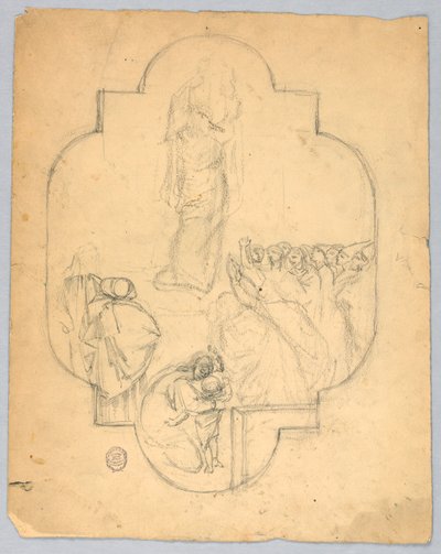 窓や天井のスケッチ 作： Francis Augustus Lathrop