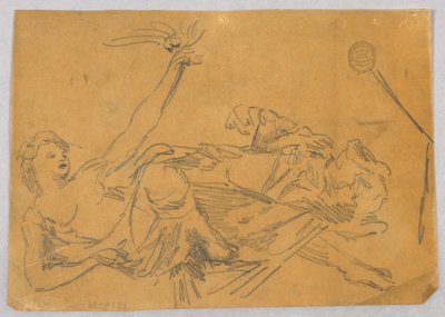 鳩を抱く女性像のスケッチ 作： Francis Augustus Lathrop