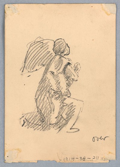 ひざまずく天使のスケッチ 作： Francis Augustus Lathrop