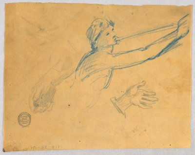 ラッパを吹く天使のスケッチ 作： Francis Augustus Lathrop