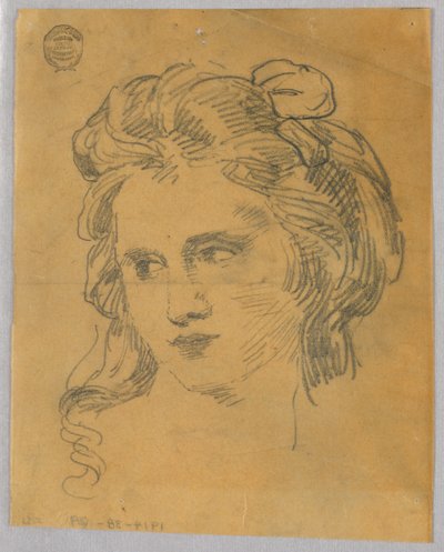 女性の頭のスケッチ 作： Francis Augustus Lathrop
