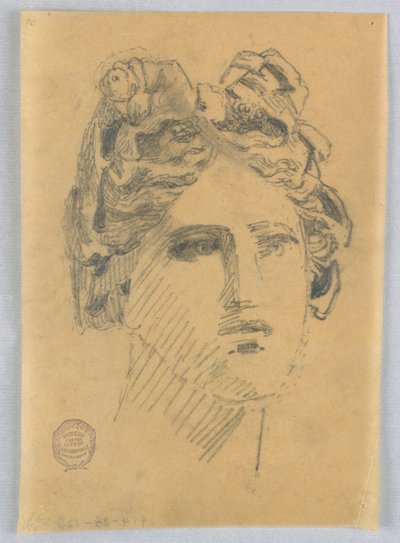 女性の頭のスケッチ 作： Francis Augustus Lathrop