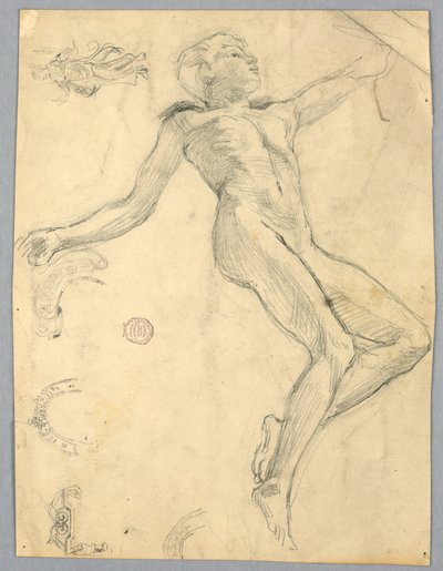 女性のヌードのスケッチ 作： Francis Augustus Lathrop