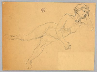 女性のヌードのスケッチ 作： Francis Augustus Lathrop
