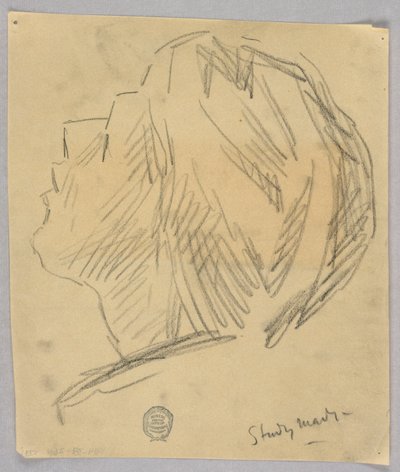 女性の頭のスケッチ 作： Francis Augustus Lathrop