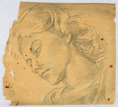 女性の頭のスケッチ 作： Francis Augustus Lathrop