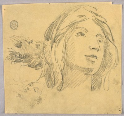 3 つの頭のスケッチ 作： Francis Augustus Lathrop