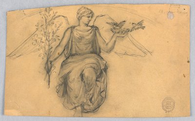 春、翼のある人物のスケッチ 作： Francis Augustus Lathrop
