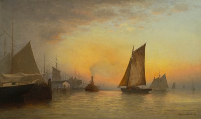 ニューヨークハーバー、ニューヨーク、1880 作： Francis Augustus Silva