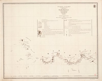 カラマニア沿岸の次の調査の索引図 作： Francis Beaufort