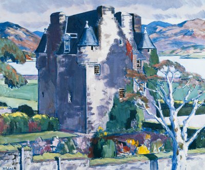 バーカルディン城、アーガイル、c。 1928年（帆布に油彩） 作： Francis Campbell Boileau Cadell