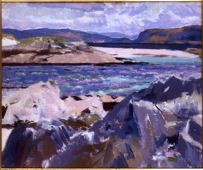 マル島に向かっているイオナの北端からのアイリーン・アンライド（キャンバスに油彩） 作： Francis Campbell Boileau Cadell