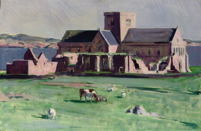 北西からのアイオナ修道院（キャンバスに油彩） 作： Francis Campbell Boileau Cadell