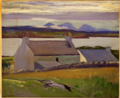 日暮れ、イオナ、ジュラのパプス・オブ・ジューラ（キャンバスに油彩） 作： Francis Campbell Boileau Cadell