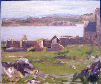 アイオナ修道院の遺跡（キャンバスに油彩） 作： Francis Campbell Boileau Cadell