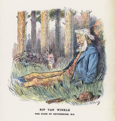 リップヴァンウィンクル、デボンシャー公爵（カラーリトグラフ 作： Francis Carruthers Gould