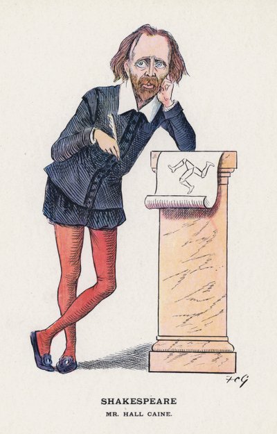 シェイクスピア、Mr.ホール・ケイン（カラーリトグラフ 作： Francis Carruthers Gould