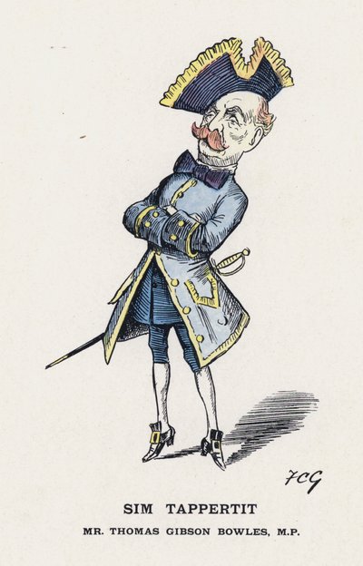 Sim Tappertit, Mr Thomas Gibson Bowles (カラーリトグラフ) 作： Francis Carruthers Gould