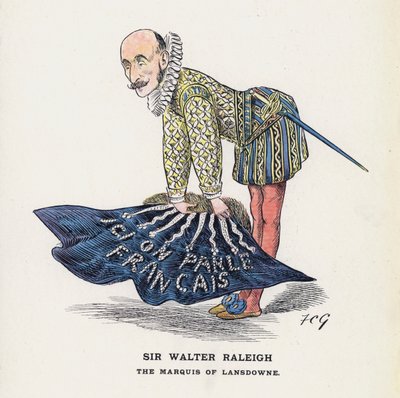 ウォルター・ローリー卿、ランズドーン侯爵（カラーリトグラフ版 作： Francis Carruthers Gould