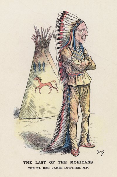The Last of the Mohicans, The Rt Hon James Lowther (color litho) 作： Francis Carruthers Gould
